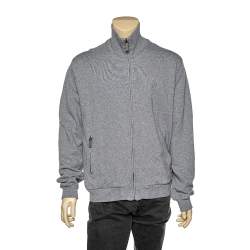 Pre Owned Dolce & Gabbana Grey Cotton Zip Front Jacket 4XL 