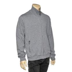 Pre Owned Dolce & Gabbana Grey Cotton Zip Front Jacket 4XL 