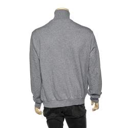 Pre Owned Dolce & Gabbana Grey Cotton Zip Front Jacket 4XL 