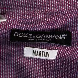 Pre Owned  قميص دولتشي & غابانا مارتيني قطن ثنائي اللون بأزرار أمامية مقاس كبير جدًا جدًا جدًا - إكس إكس إكس لارج