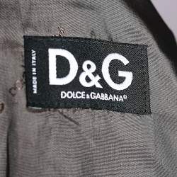 Pre Owned D&G Navy Blue Pinstripe Wool Button Front Blazer S
