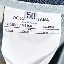 Pre Owned بن طلون جينز دولتشي & غابانا 20  دينم  أزرق ممزق بقصة فضفاضة مقاس كبير - لارج