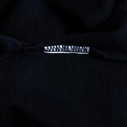 Pre Owned Dolce & Gabbana Black Cotton Knit Buttoned Crewneck T-Shirt S