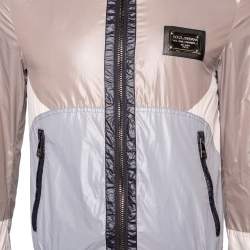 مملوكة مسبقًا Dolce & Gabbana Colorblock Synthetic & Rib Knit Trimmed Jacket S