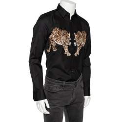 Dolce & Gabbana Men's Martini Tiger Jacquard Silk Shirt