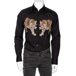 Dolce & Gabbana Men's Martini Tiger Jacquard Silk Shirt