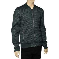Pre Owned Dolce & Gabbana Dark Green Quilted Synthetic Bomber Jacket XXL