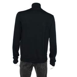 Pre Owned جاكيت دولتشي أند غابانا قطن تريكو أسود بسحاب أمامي مقاس كبير جدًا - إكس لارج