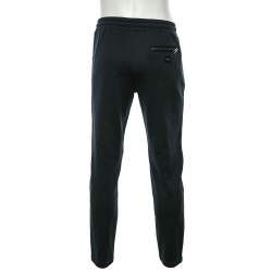 مملوكة مسبقًا Dolce & Gabbana Navy Blue Cotton Knit Sweat Pants M
