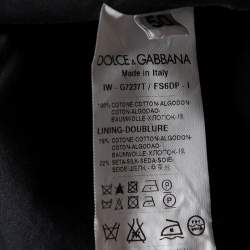 Pre Owned Dolce & Gabbana Navy Blue & Brown Printed Cotton Waistcoat L