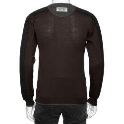 Pre Owned Dolce & Gabbana Brown Wool Knit Long Sleeve Sweater S