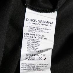 Pre Owned تي شيرت دولتشي أند غابانا إكسكلوسيف قطن أسود طباعة شعار ماركة مقاس صغير - سمول