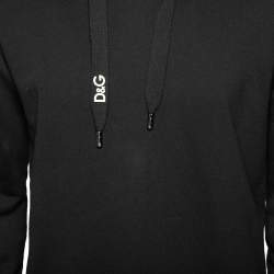 Pre Owned Dolce & Gabbana Black DG Love Printed Cotton Hoodie L 