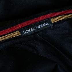 Pre Owned Dolce & Gabbana Black Printed Cotton Crew Neck T Shirt S