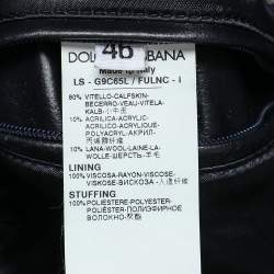 Pre Owned Dolce & Gabbana Black Leather Zip Front Jacket S