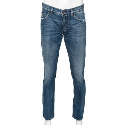 Pre Owned Dolce & Gabbana Blue Denim Distressed Jeans M