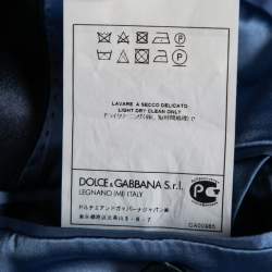 مملوكة مسبقًا بليزر دولتشي أند غبانا بصدرية واحدة حرير جاكار مخطط أزرق مقاس كبير - لارج