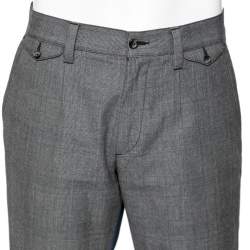 مملوكة مسبقًا Dolce & Gabbana Grey Cotton & Blue Distressed Denim Paneled Pants M