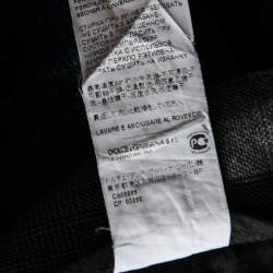 مملوكة مسبقًا Dolce & Gabbana Grey Cotton & Blue Distressed Denim Paneled Pants M