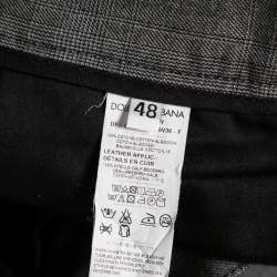 مملوكة مسبقًا Dolce & Gabbana Grey Cotton & Blue Distressed Denim Paneled Pants M