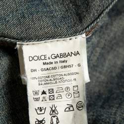 مملوكة مسبقًا Dolce & Gabbana Navy Blue Denim Sicilia Shirt M