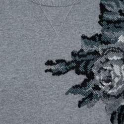 Pre Owned بلوفر دولتشي آند غابانا  تريكو قطن رصاصي برقعة مقاس صغير جدًا - إكس سمول