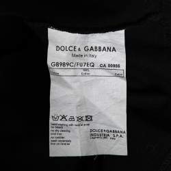 مملوكة مسبقًا تي شيرت دولتشي أند غابانا قطن أسود رقبة حرف في مقاس كبير ( لارج )