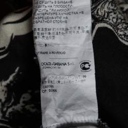 Pre Owned Dolce & Gabbana Monochrome Printed Cotton Crewneck T-Shirt XS