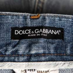 Pre Owned Dolce & Gabbana Blue Distressed Denim Jeans M
