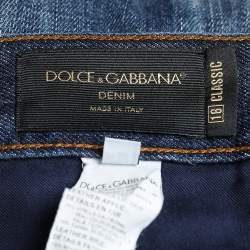 Pre Owned Dolce & Gabbana 16 Classic Navy Blue Denim Jeans XXL