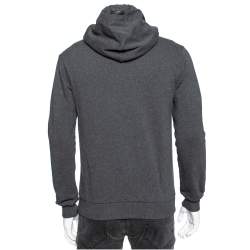 مملوكة مسبقًا سويت شيرت بهودي دولتشي أند غابانا تريكو رصاصي مزين رقعات مقاس صغير ( سمول )