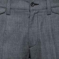 Pre Owned Dolce & Gabbana Checkered Cotton & Distressed Denim Paneled Pants S