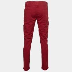 Pre Owned Dolce & Gabbana Burgundy Denim Jeans XXL