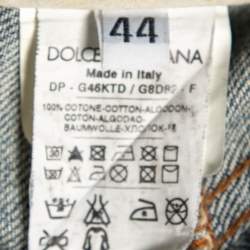 Pre Owned Dolce & Gabbana Blue Distressed Denim Fit 14 Jeans XS