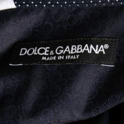 Pre Owned قميص دولتشي أند غابانا بطيات قطن أزرق كحلي بأزرار أمامية مقاس كبير جداً جداً ( إكس إ كس لارج )