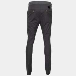 Pre Owned Dolce & Gabbana Grey Striped Cotton Jogger XS