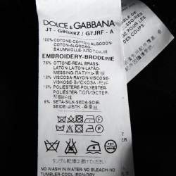 Pre Owned تي شيرت دولتشي أند غابانا أسود مطرز نحل رقبة مستديرة مقاس متوسط (ميديوم)