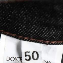 مملوكة مسبقًا بنطلون جينز دولتشي أند غابانا دينم ممزق رصاصي داكن قصة 14 مرن مقاس كبير (لارج)