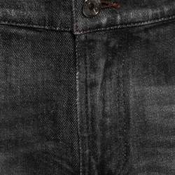 مملوكة مسبقًا بنطلون جينز دولتشي أند غابانا دينم ممزق رصاصي داكن قصة 14 مرن مقاس كبير (لارج)