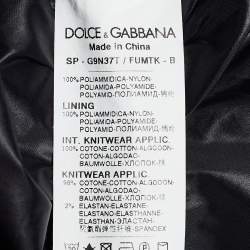 Pre Owned جاكيت دولتشي آند غابانا قماش صناعي أسود بهودي وسحاب أمامي مقاس متوسط - ميديوم