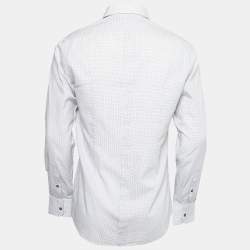 Pre Owned قميص دولتشي آند غابانا قطن مطبوع أبيض بأزرار أمامية مقاس متوسط - ميديوم