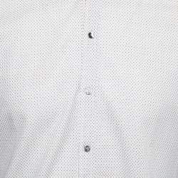 Pre Owned قميص دولتشي آند غابانا قطن مطبوع أبيض بأزرار أمامية مقاس متوسط - ميديوم