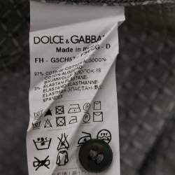 Pre Owned Dolce & Gabbana Grey Printed Cotton Sicilia Button Front Shirt L
