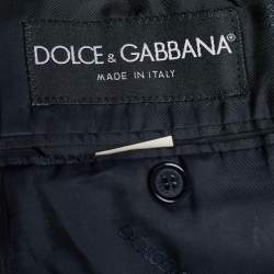 Pre Owned Dolce & Gabbana Midnight Blue Striped Wool Single Breasted Blazer XL