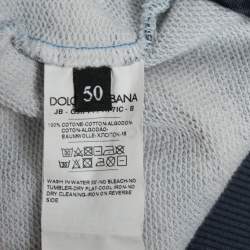 مملوكة مسبقًا Dolce & Gabbana Blue Cotton Sicilian Majolica Print Hoodie L