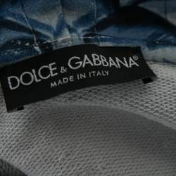 مملوكة مسبقًا Dolce & Gabbana Blue Cotton Sicilian Majolica Print Hoodie L