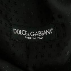 Pre Owned Dolce & Gabbana Black Polka Dotted Wool Waistcoat M