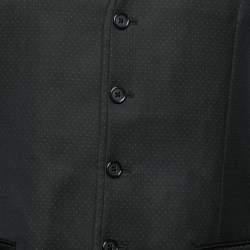 Pre Owned Dolce & Gabbana Black Polka Dotted Wool Waistcoat M