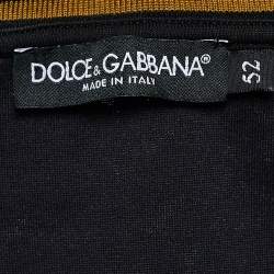 Pre Owned Dolce & Gabbana Black Cotton Knit Sacred Heart Print T-Shirt XL