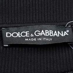 Pre Owned Dolce & Gabbana Black Terry Knit Crown Embroidered Sweatshirt M